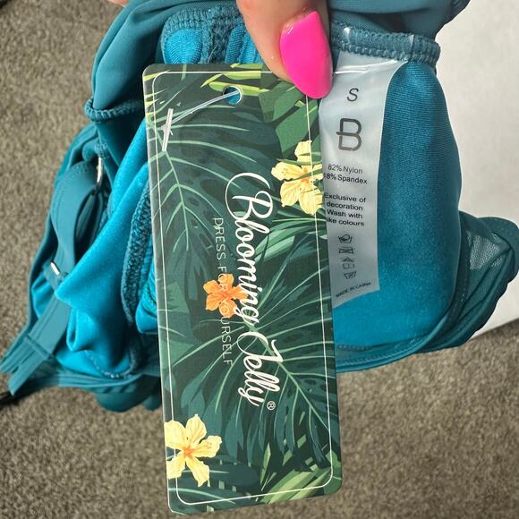 Blooming Jelly Teal Mesh Sarong One-Piece Swimsuit – Size Small - Picture 12 of 12